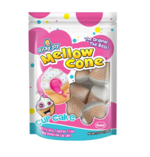 Ricky Joy Mellow Cone Strawberry Marshmallow  Cupcake 3.53oz 9ct